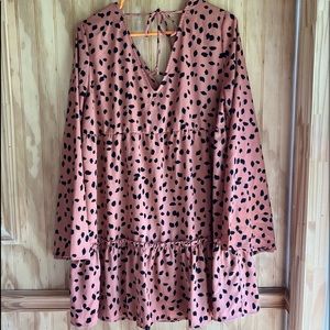 PEACH LOVE POLKA DOT DRESS